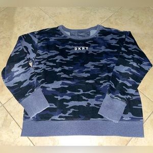 DKNY: Navy Camo Sweatshirt, Size L